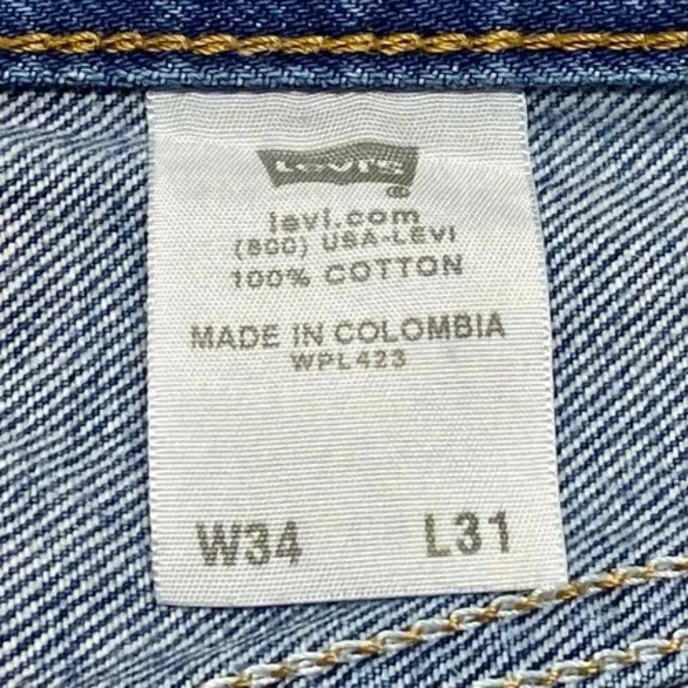 Vintage Levi’s 501XX Blank Tab Jeans Men's 34x31Blue Hemmed 30